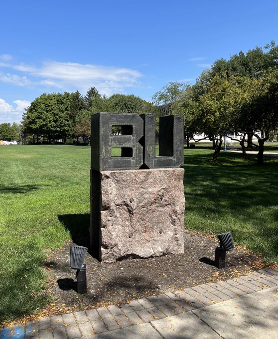 Photo of BU sign at the entrance of Butler University campus