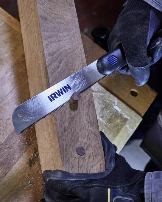 An image of someone using a IRWIN® Marples® Pull Saw on wood.
