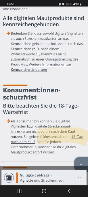 Kauf einer digitalen Autobahnvignette gilt erst in 18 Tagen.