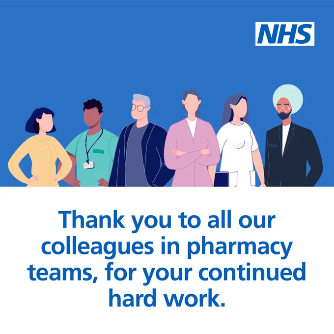 Thank you to all our colleagues in pharmacy teams, for your continued hard work.