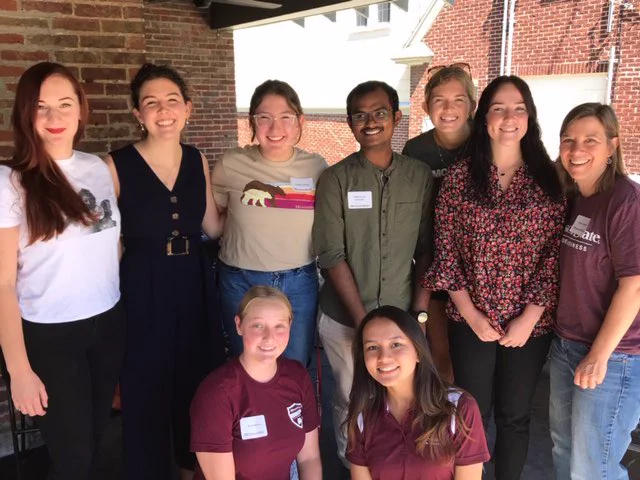 Missouri State students posing with Alumna Susan Colegrove
