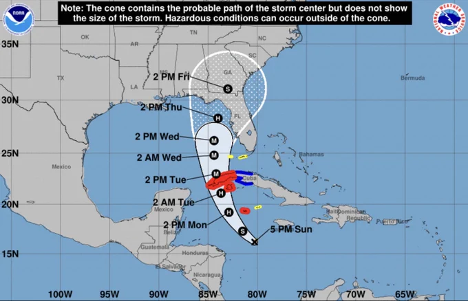 Weather graphic courtesy of Weather.gov