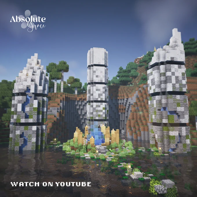 Magical mana ruins in Minecraft.