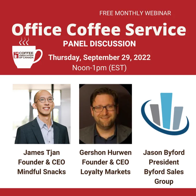 Register today for our free webinar on Thursday from noon-1pm (EST) on Office Coffee Service.