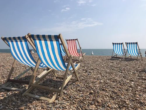 Empty deckchairs on Brighton Beach (awaiting the arrival of UXLibs delegates)