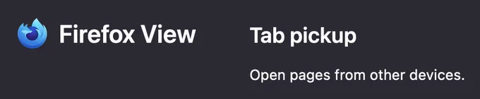 A small screenshot of the new Firefox View tab.