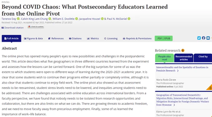 Screenshot of the abstract of the article described in the tweet. Full text available at the link in the tweet.