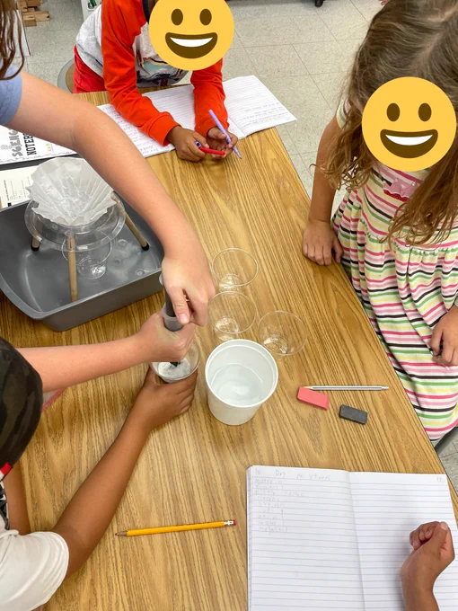 5th graders working together