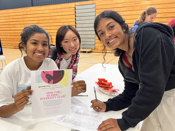 The Global Diversity Club is focused on spreading awarness of the various cultures in the school community and learning about their traditions. The club also raises funds for global charities with prevalent issues.   Pictured left to right are Tanvi Madduru, Rebecca Tian, and Anika Jadia.
