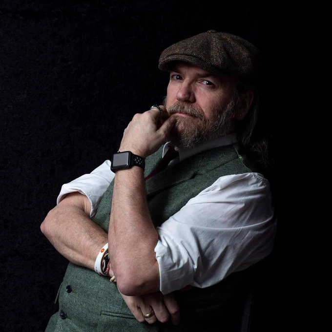 An official photograph of the illustrator the animator Gary Scribbler, 