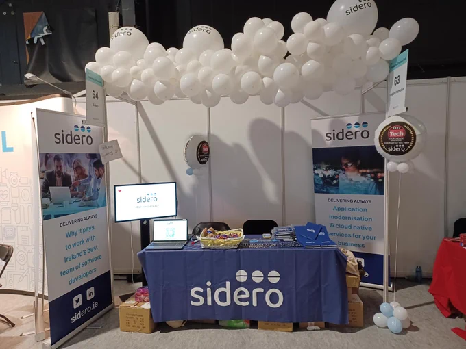 Sidero Software service company at the RDS Dublin Grad Ireland Careers fair 2022, meeting software engineering graduates in search of potential interns