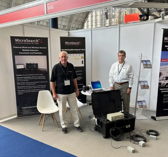 ENSCO Director Tom Plutt representing MicroSearch Human Presence Detection System at the International Security Expo 2022 in London, September 28.