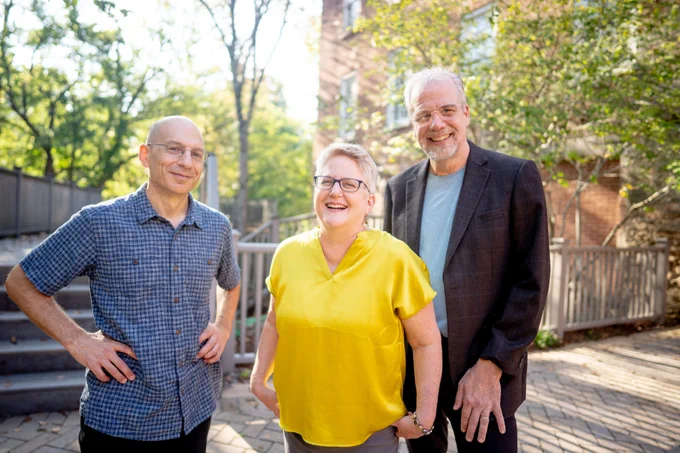 From left, UGA history professors Claudio Saunt, Cindy Hahamovitch and Scott Nelson all have been awarded fellowships from the Guggenheim Foundation since 2019. One of the most prestigious awards given to arts and humanities scholars, Guggenheim fellowships allow recipients time to work on specific projects. UGA’s winners have devoted their time to studying topics like Native American removal in the 19th century, the history of labor migration and its connections to human trafficking, and the critical importance of grain production in world geopolitics. (Photo by Jason Thrasher) From the article "UGA’s Guggenheim fellows ask — and answer — difficult questions"
By Stacia Pelletier. https://research.uga.edu/news/ugas-guggenheim-fellows-ask-and-answer-difficult-questions/