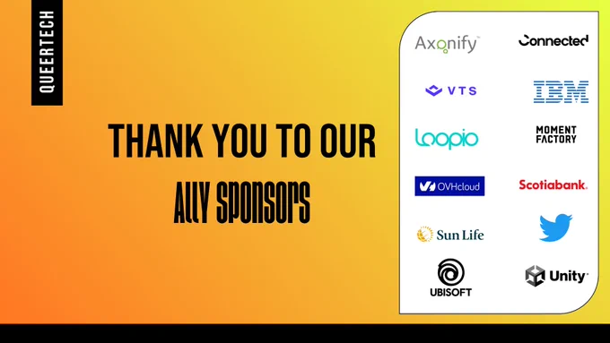 banner with yellow background and sponsor logos