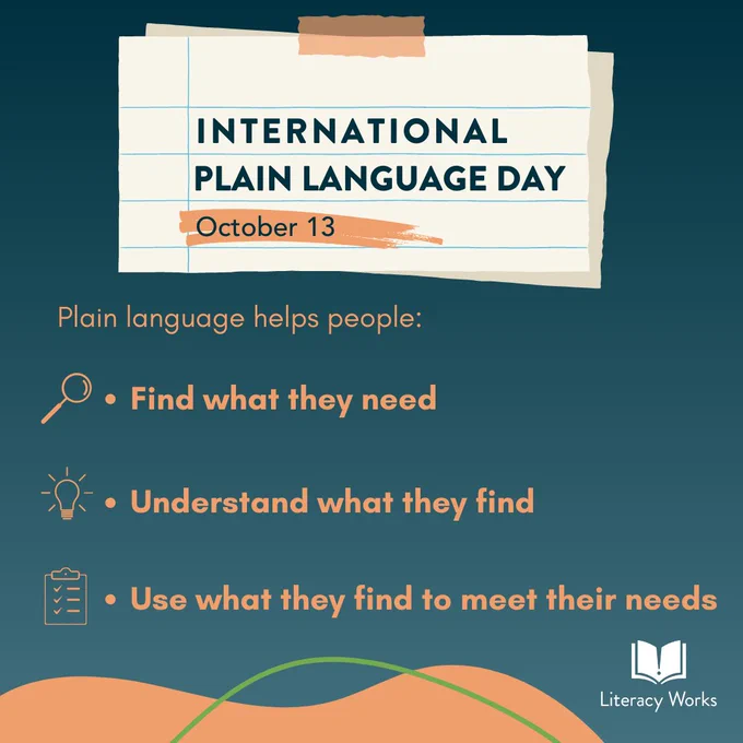 Plain language helps people find what they need, understand what they find, and use what they find to meet their needs.