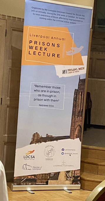 Pull up banner promoting Liverpool Annual Prisons Week Lecture 