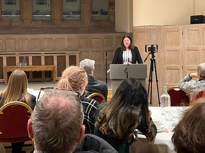 PCC Emily Spurrell delivering her lecture 