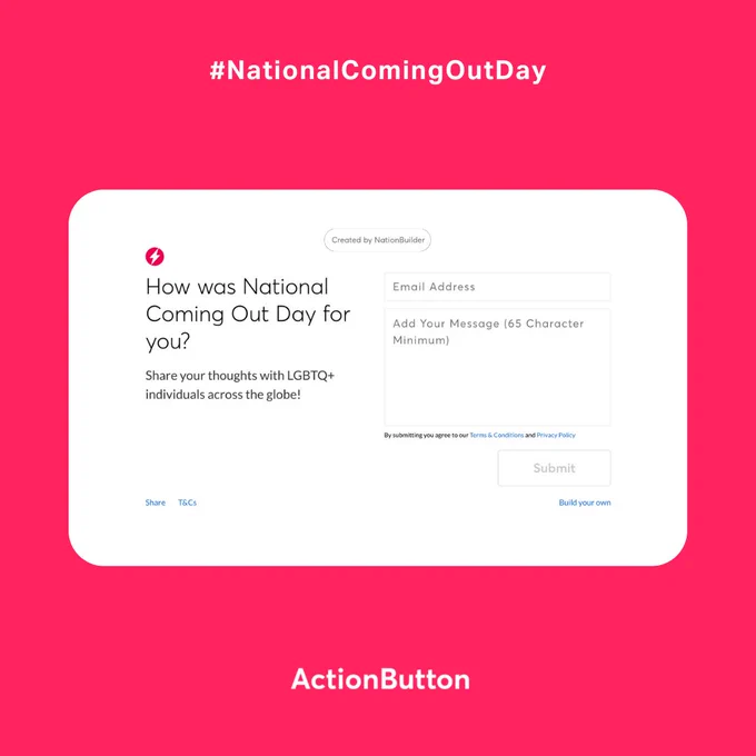 Create an Action Button to invite a community to share their messages and thoughts, collectively in community.