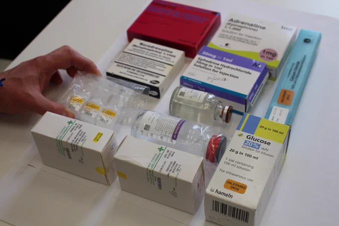 Medication that is housed in Cardiac Arrest Trolley.