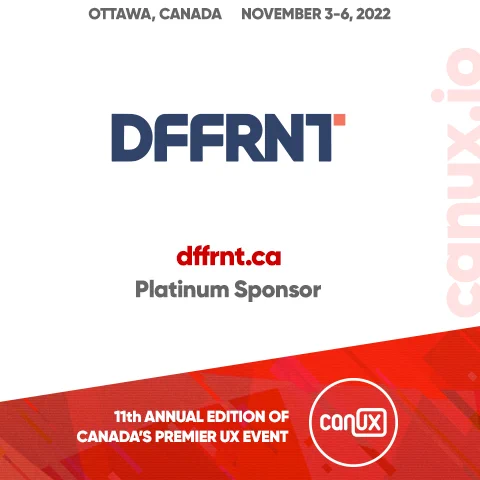 CanUX sponsor image showing DFFRNT logo and URL