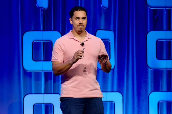 John Paz on the Button stage.