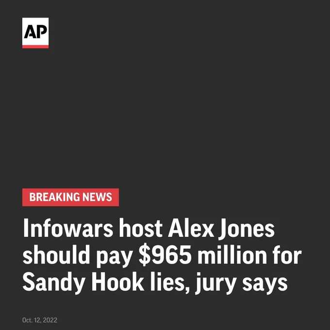 Infowars host Alex Jones should pay $965 million for Sandy Hook lies, jury says