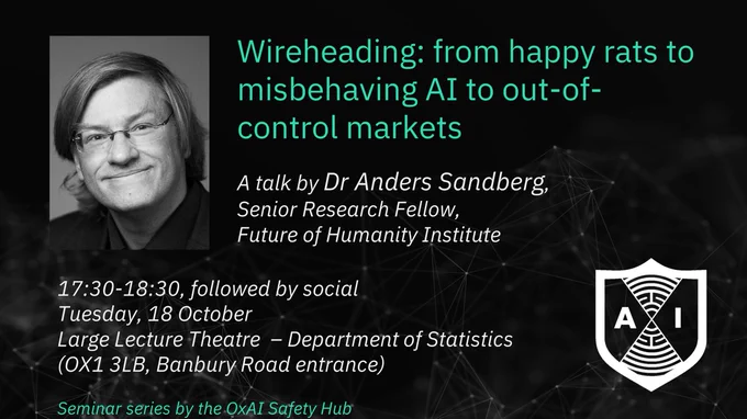 Banner for Anders' talk, at 5:30pm on Tuesday 18th October at the Department of Statistics.