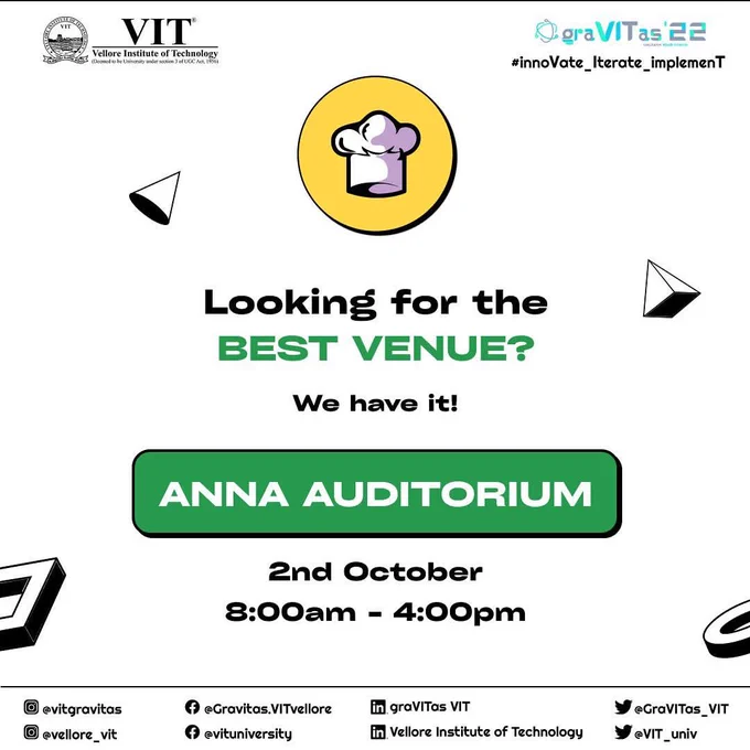 CookOff is taking place in the Anna Auditorium, which is the best possible venue for GraVITas.