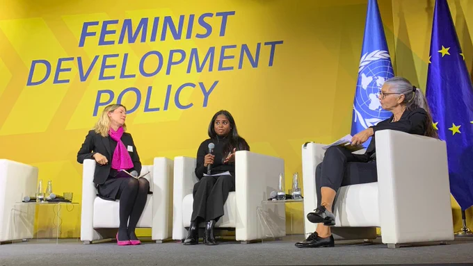 Vira Mistry did an incredible intervention for YFE at the German @BMZ_Bund  conference on feminist development policy.
We call on shifting power and #YouthFeministLeadership!