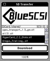 Screen shot of BlueSCSI Transfer Utility Beta