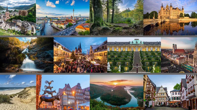 A collage of images from Germany