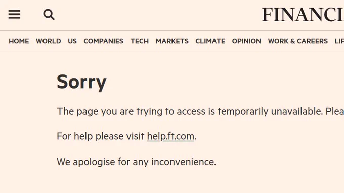 Is the Financial Times website down?