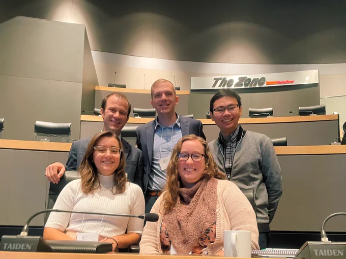 Myself with my old lab mates and advisor from grad school at Purdue