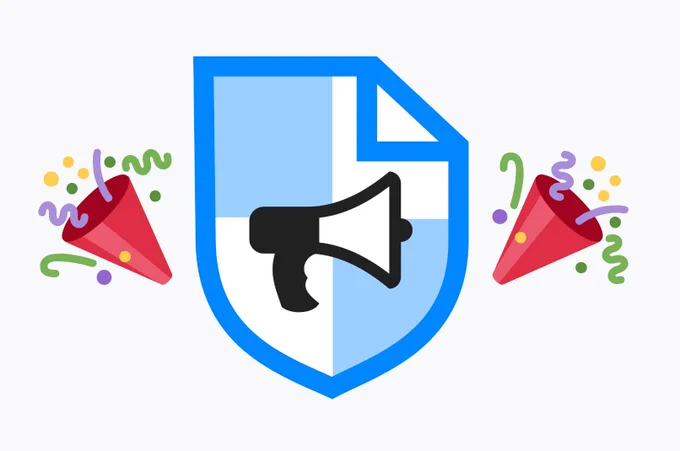 Our forum logo based on CryptPad ones. A blue shield with a megaphone in the center symbolising the forum itself.