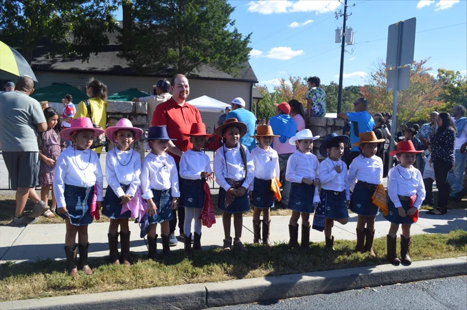 1st Grade Students getting ready to perform a traditional Mexican dance at the Conyers Latin Festival.