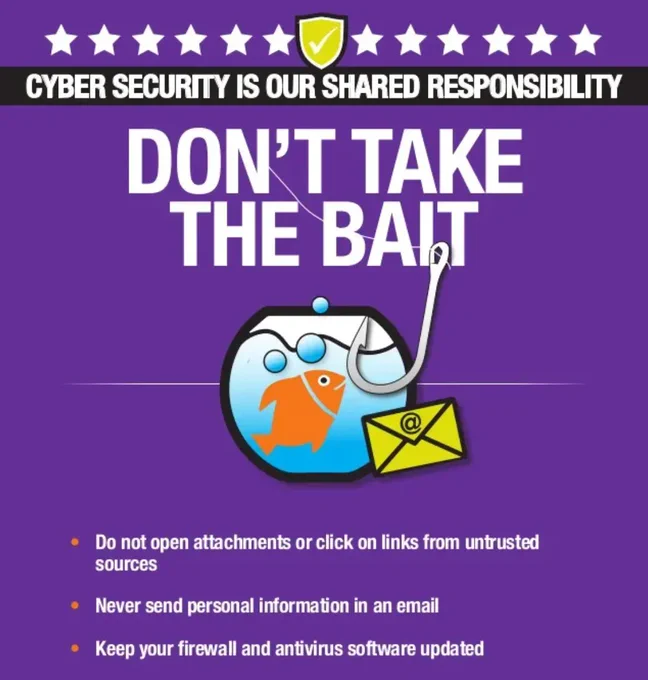 don't take the bait phishing poster