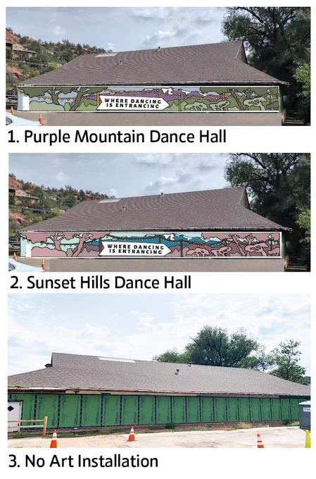 Hiawatha Gardens mural options by K8e Orr and Joel Newmiller