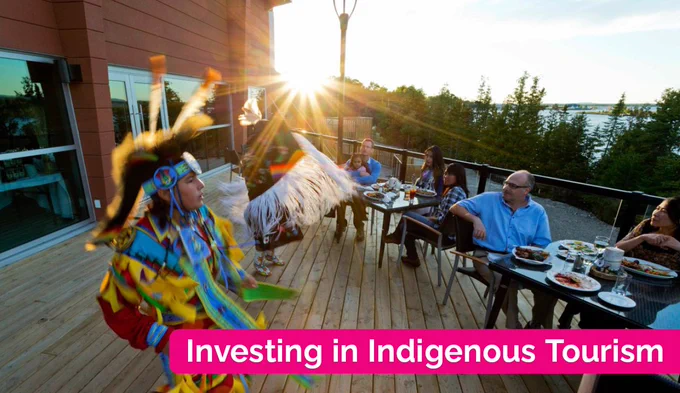 Guests at the Manitoulin Hotel and Conference Centre watching traditional Indigenous dance. Little Current. Investing in Indigenous Tourism.