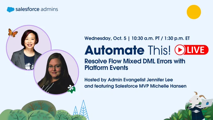 Promo image of Jennifer Lee and Michelle Hansen for the October 5 "Automate This!" episode happening at 10:30 a.m. PT. 