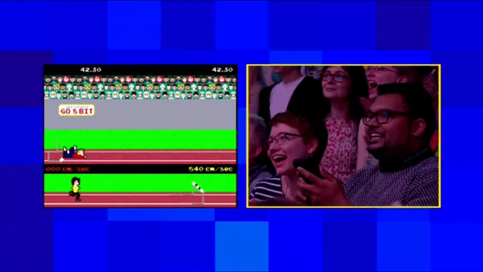 WiFi Wars interactive game show live on stage.