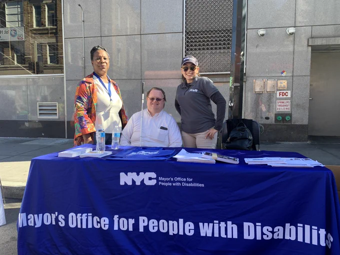 MOPD staff and Francisca Leopold, Associate Human Rights Specialist from CCHR attended a resource fair organized by the NYC Commission on Human Rights at Hillel Place Plaza, Brooklyn