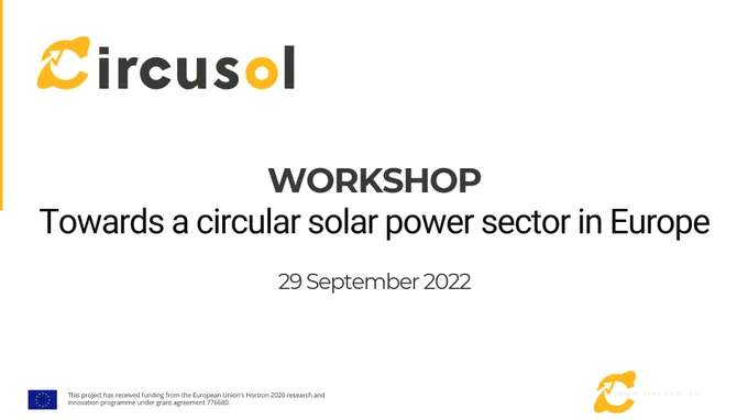 Banner workshop "Towards a circular solar sector in Europe"