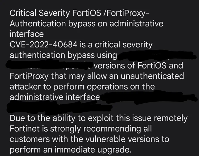 Redacted advisory from undisclosed source.