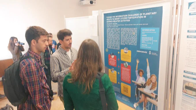 Alejandro and Juan presenting their poster