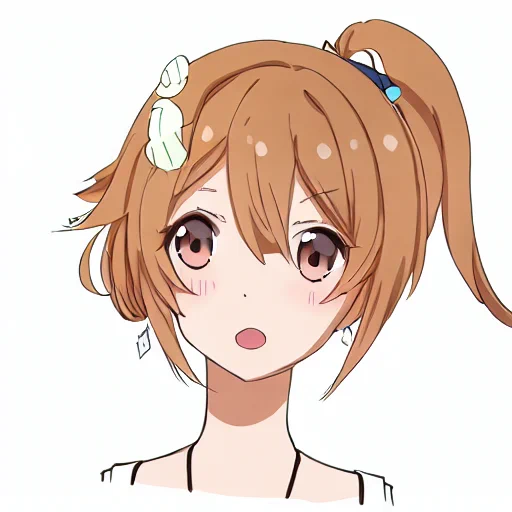 Kawaii japanese high school girl with brown hair and ponytail.By kawaii anime girl, Makoto Shinkai, playstasion5, genshin,4k, 8k