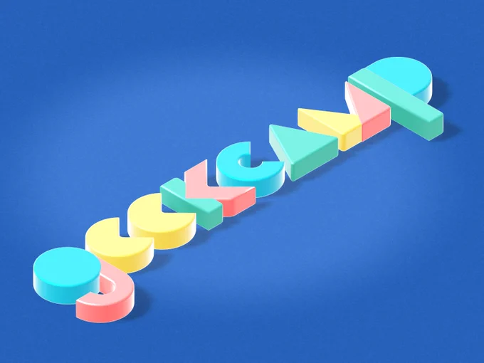More details on the 3D render of the Geekcamp logo