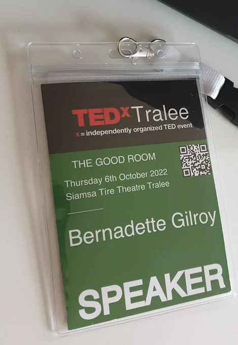 The speakers official Ted X Tralee Name Tag