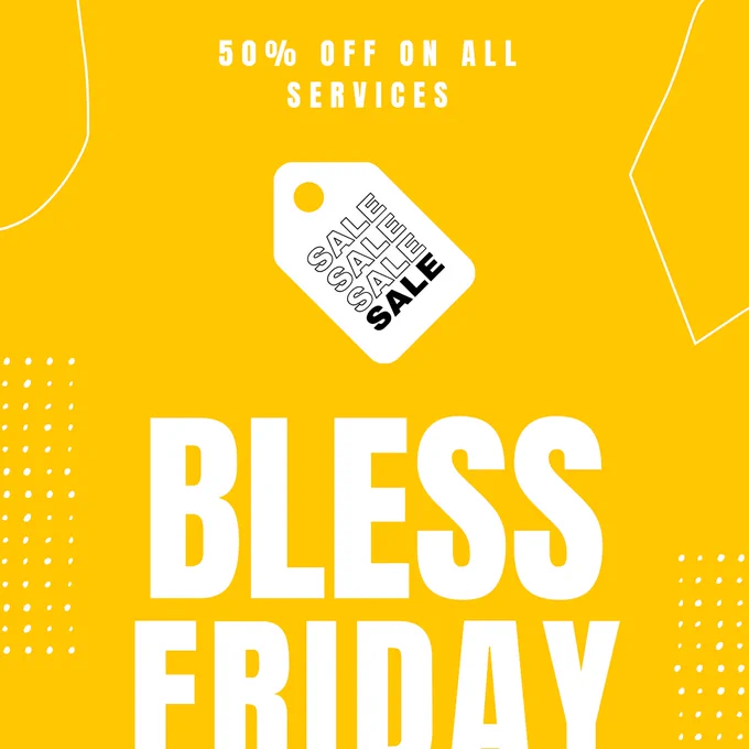 50% Off On All Services
Learn more about us: https://bit.ly/3MatIPD
.
.
.
.
#digital #1moredigital #blackfriday #blessfriday #entrepreneurship #entrepreneur #business #entrepreneurlife #success #marketing #entrepreneurs #businessowner #money #inspiration #startup #mindset #goals