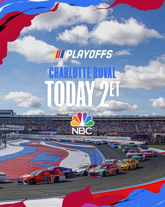 The second elimination race of the NASCAR Playoffs is at the Charlotte ROVAL today at 2PM ET on NBC.
