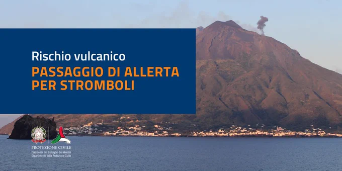 card passaggio allerta arancione per Stromboli